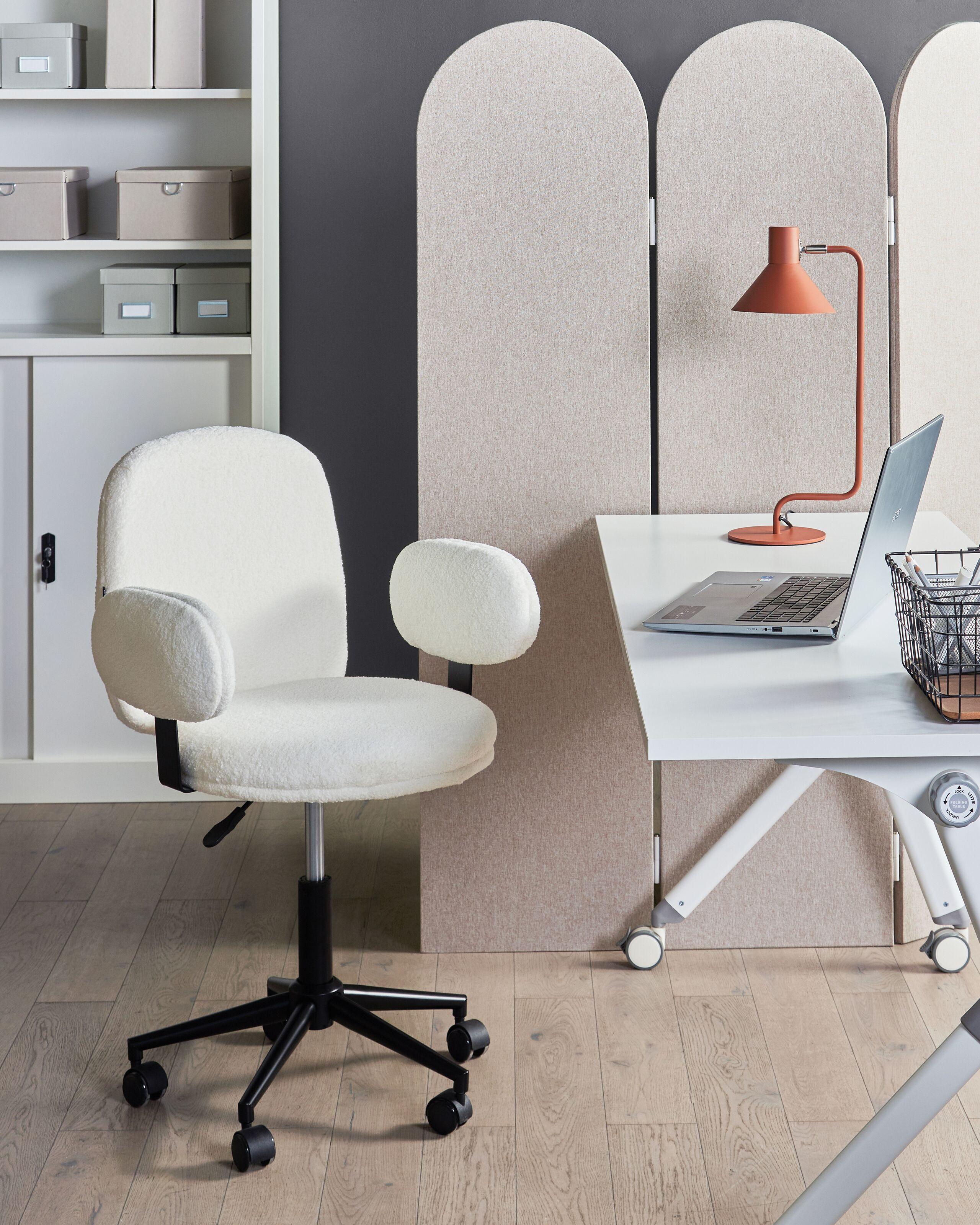 Beliani Chaise de bureau en Bouclé Moderne MORAGA  