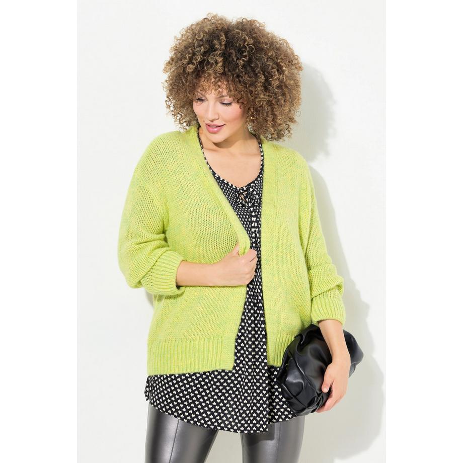 Ulla Popken Cardigan Corto Aperto Oversize con Lana  
