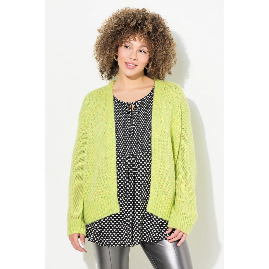 Ulla Popken Cardigan Corto Aperto Oversize con Lana  