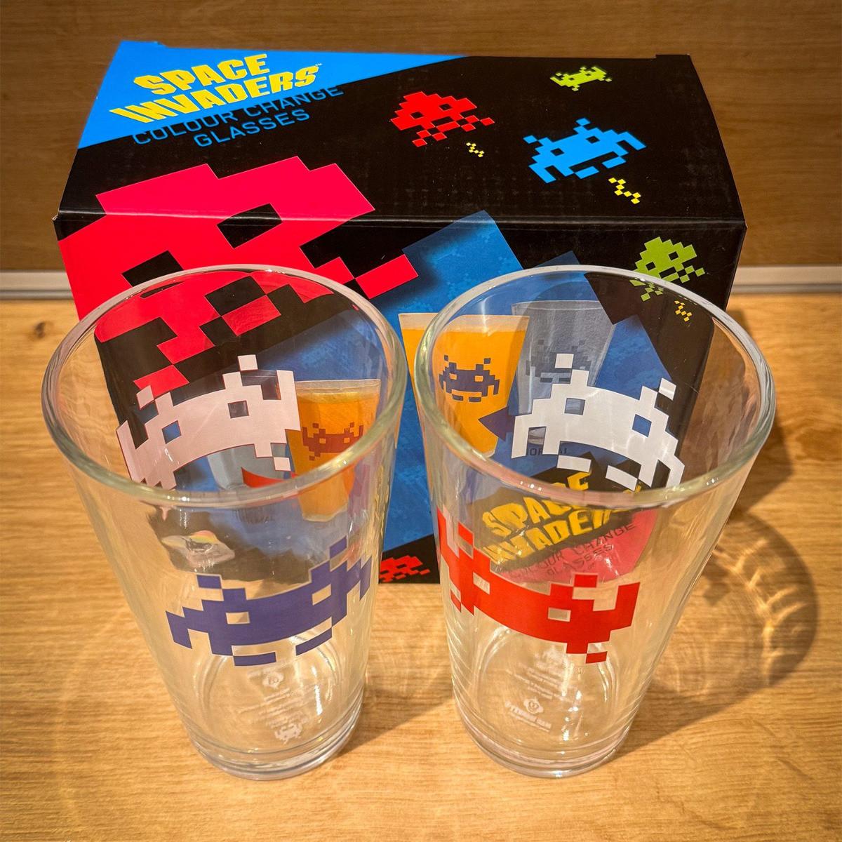 Mad Monkey Gläser mit Farbwechsel Space Invaders 2er Set  