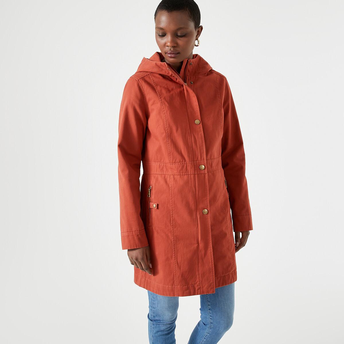 Image of Halblanger Kapuzenparka Für Die Übergangszeit Damen Braun 46