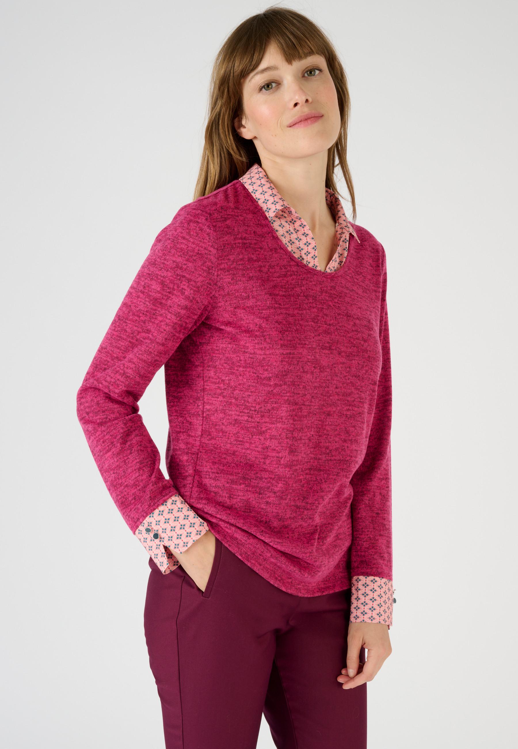 Image of T-shirt Mit 2-in-1-effekt Aus Warmer Wirkware Damen Rosa 54/56