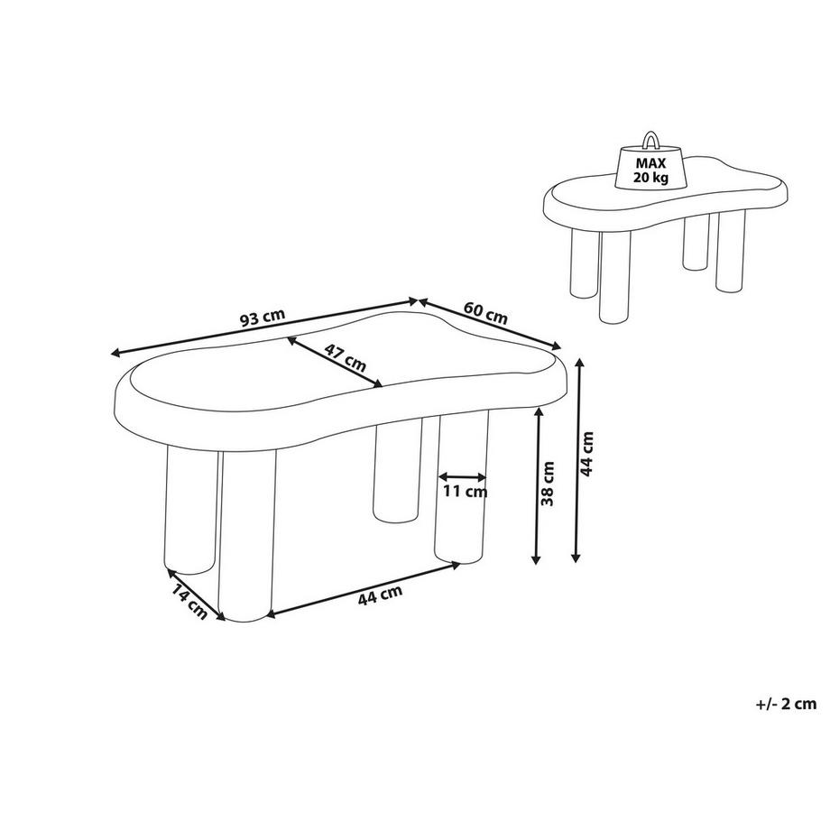 Beliani Couchtisch aus MDF-Platte Retro ONDLE  