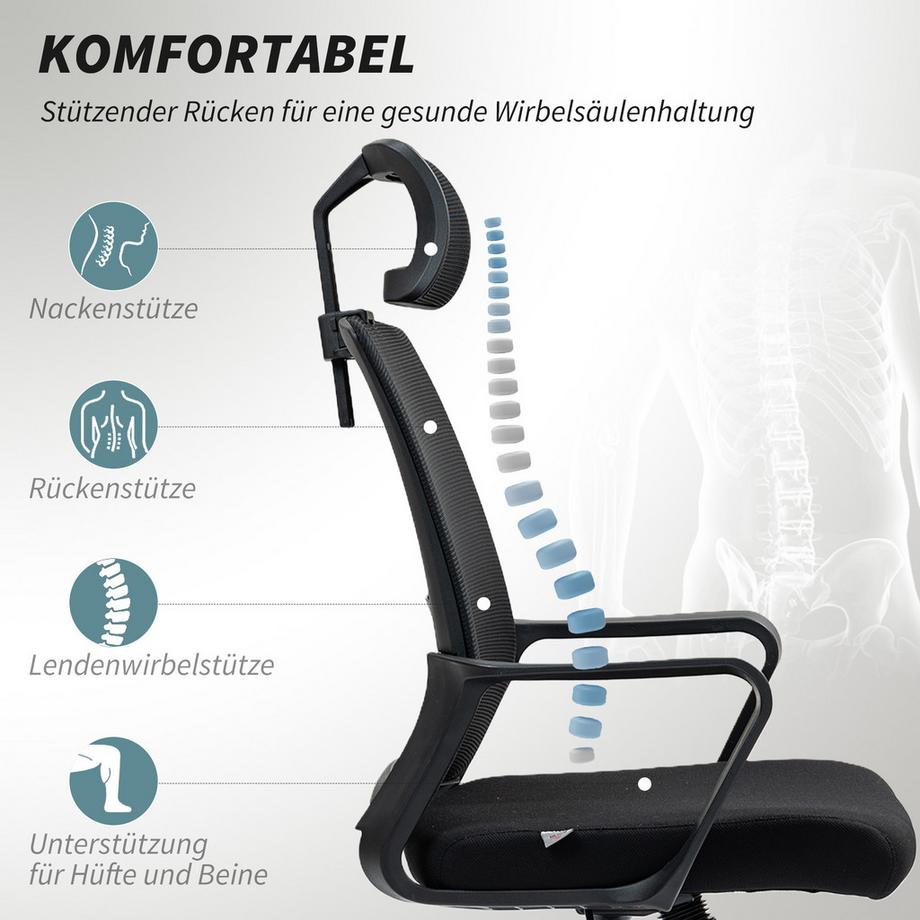 HOMCOM Chaise de bureau  