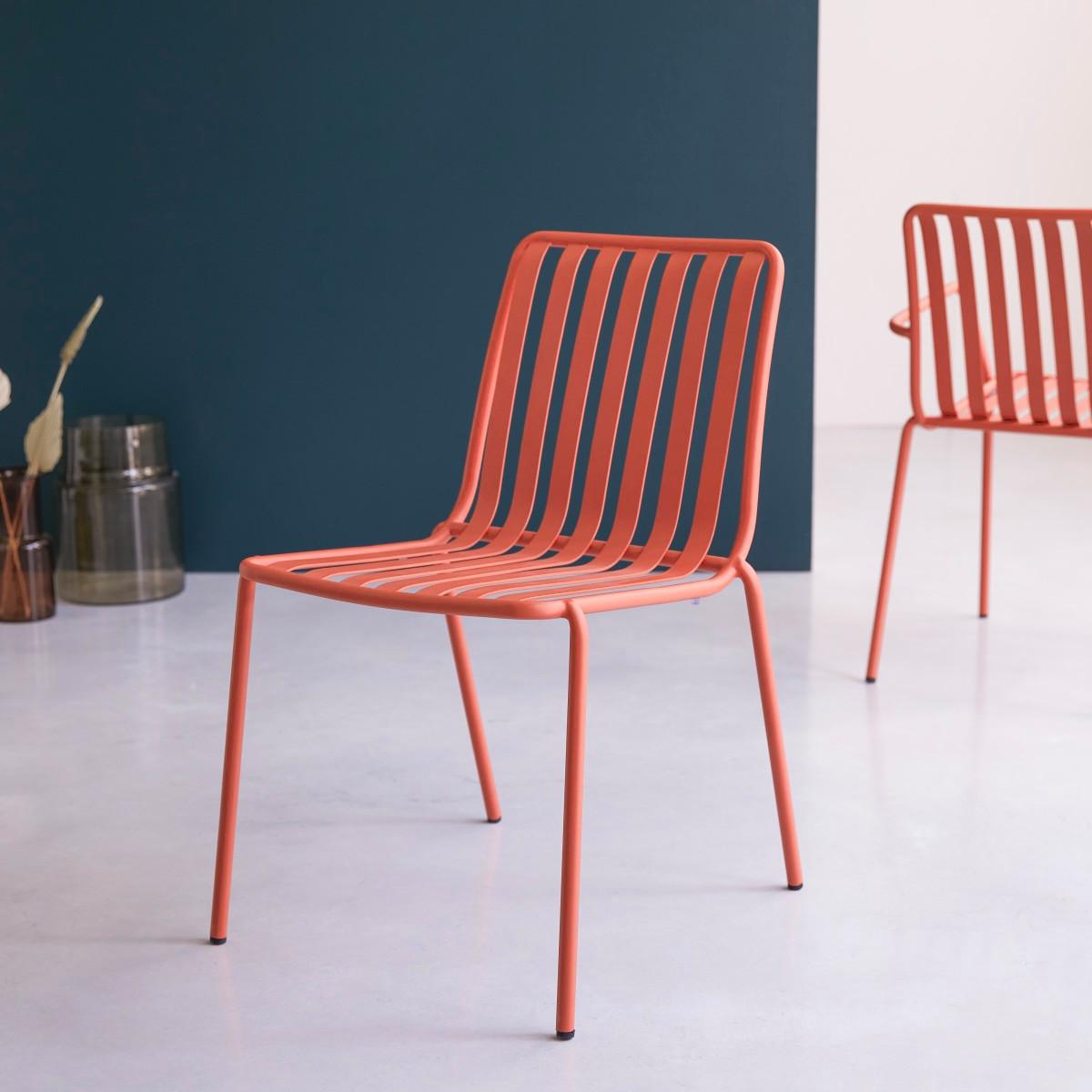 Tikamoon Chaise en métal orange Gaby  