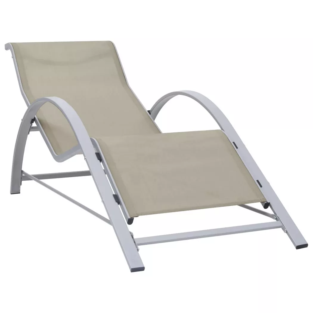 vidaXL Sonnenliege Textilene und Aluminium Creme