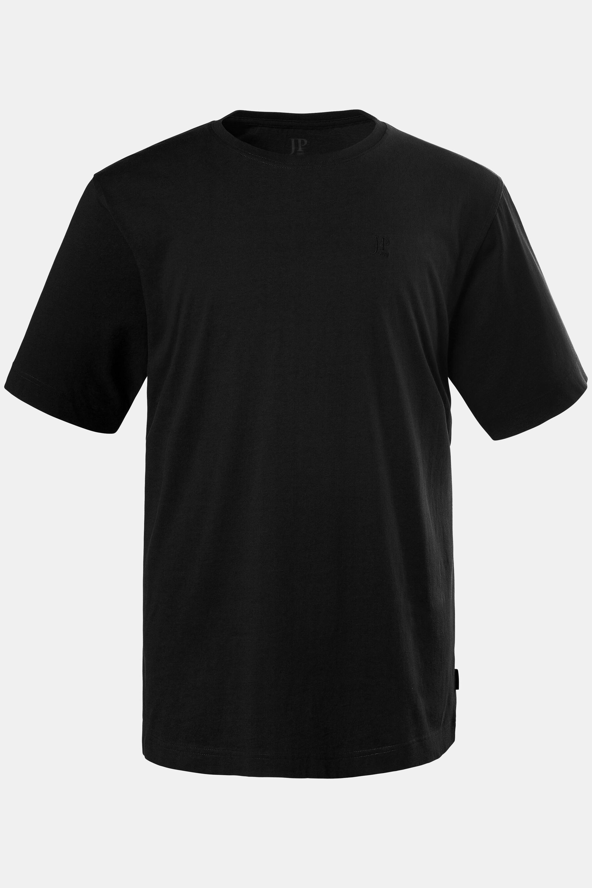 JP1880  T-shirt Basic en coton peigné, col rond noir 