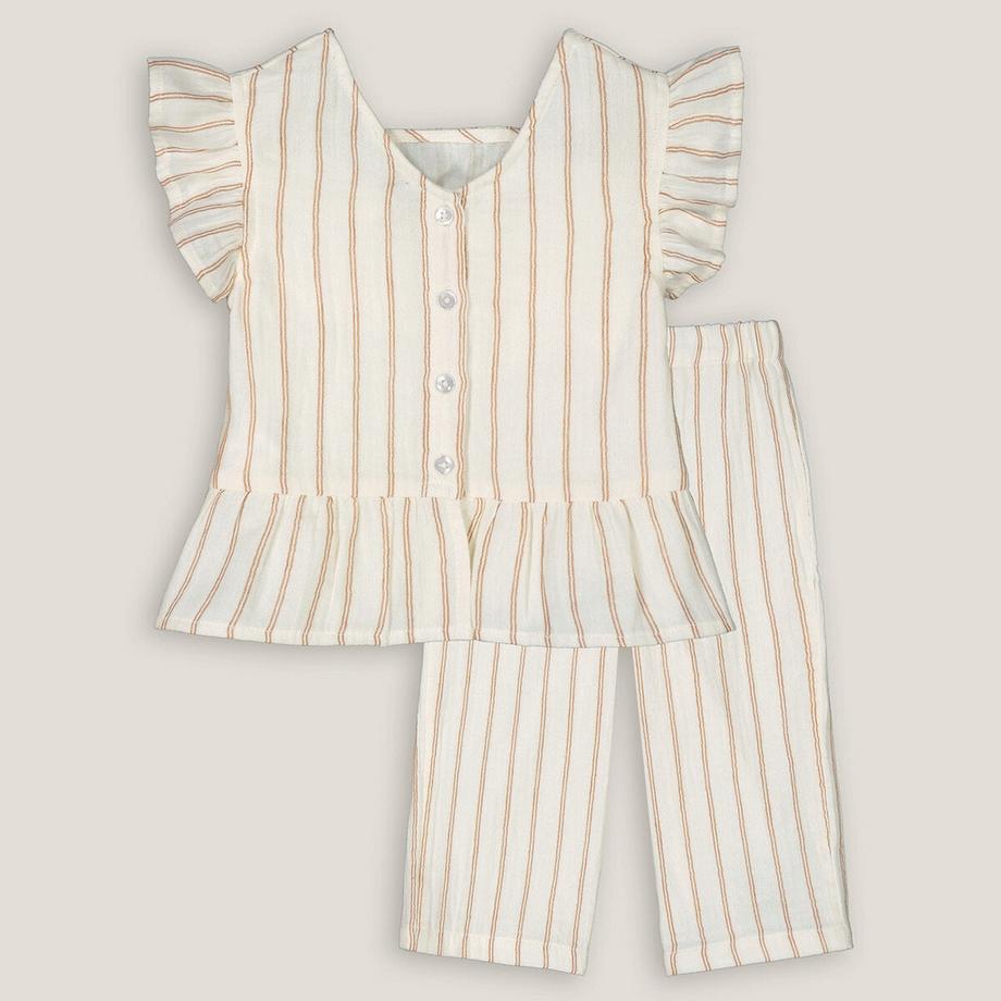 La Redoute Collections  Ensemble 2 pièces blouse et pantalon rayé 