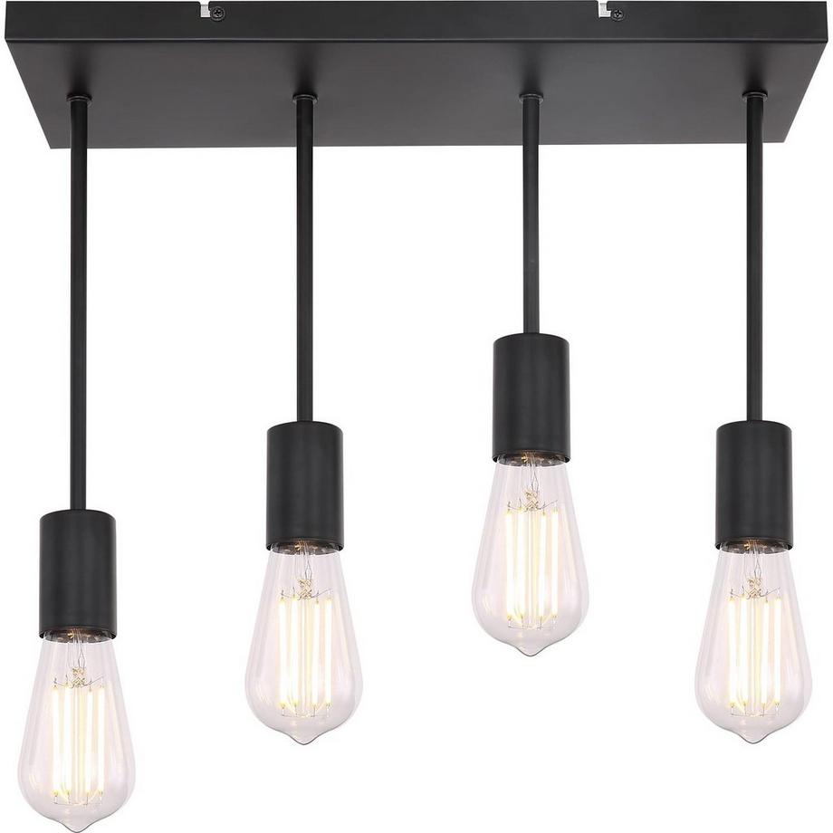 mutoni Plafonnier Martha métal noir 4xE27  