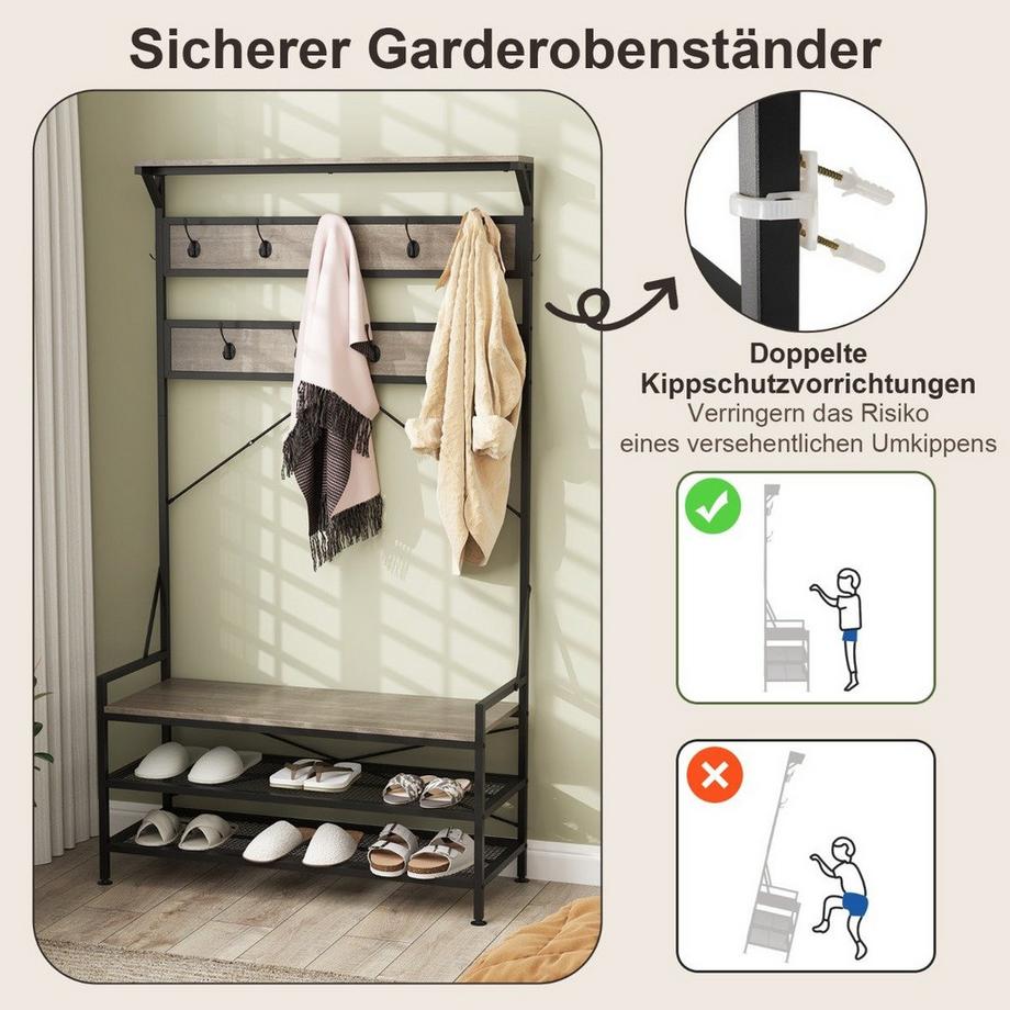Northix Garderobenständer mit Schuhablage  