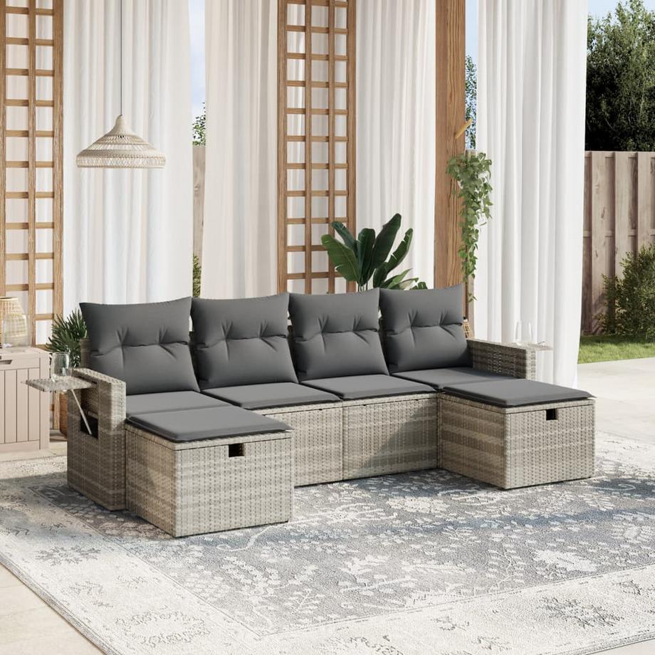 VidaXL set divano da giardino Polirattan  