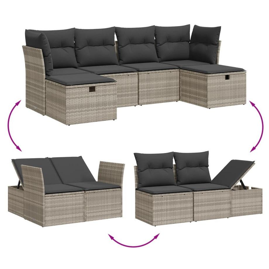 VidaXL set divano da giardino Polirattan  