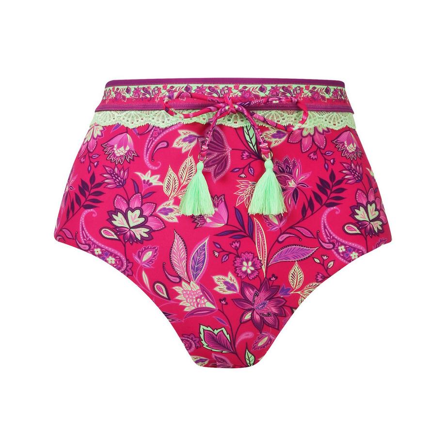Joe Browns Slip De Bain Froncé À Bordures En Dentelle Néon Tropical  