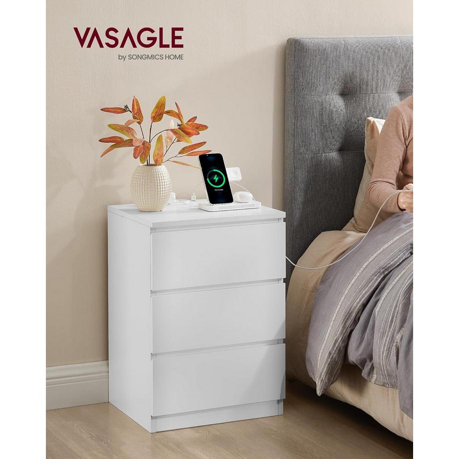 Songmics Nachttisch mit Steckdosenleiste  