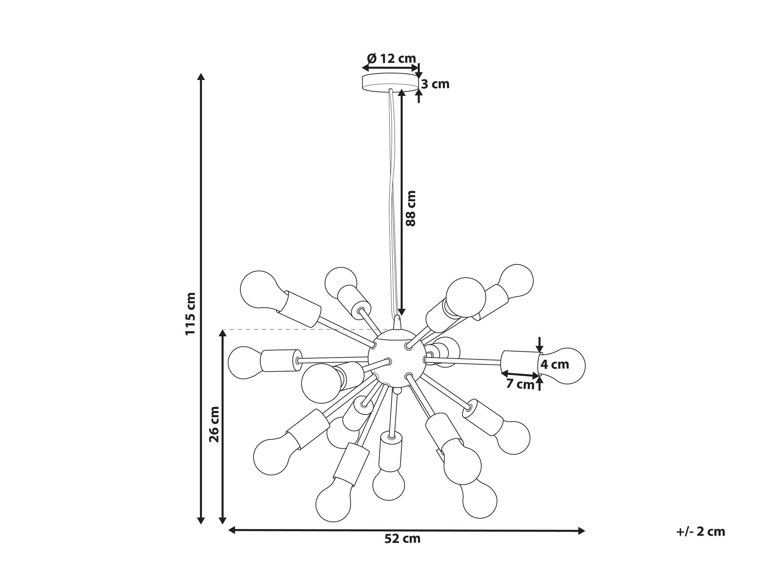 Beliani Lampe suspension en Métal Moderne BALAGAS  