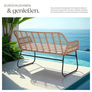 Tectake Salon de jardin en résine tressée MOLFETTA XL pour 4 personnes  