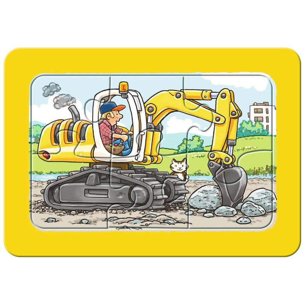 Ravensburger  Puzzle Ravensburger Bagger, Traktor und Kipplade 3 X 6 Teile 