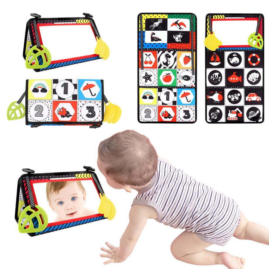 Activity-board  Jouet miroir bébé, jouet ventre bébé pliable, cadeau bébé 