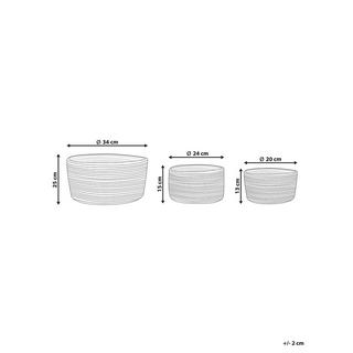 Beliani Set di 3 cestini en Iuta Boho JABAR  