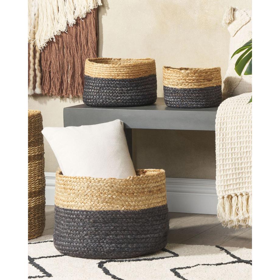 Beliani Lot de 3 paniers en Jute Boho JABAR  