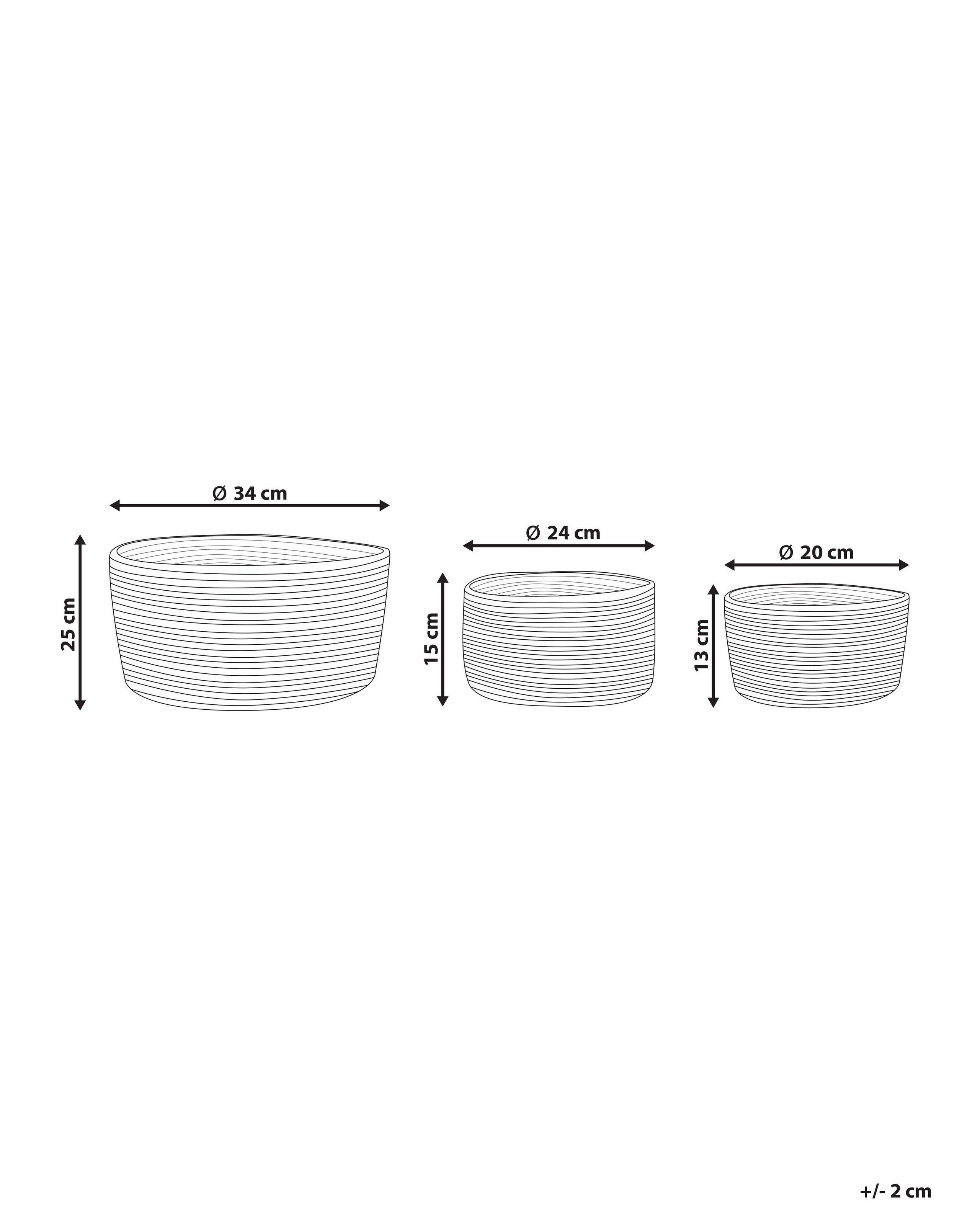 Beliani Set di 3 cestini en Iuta Boho JABAR  