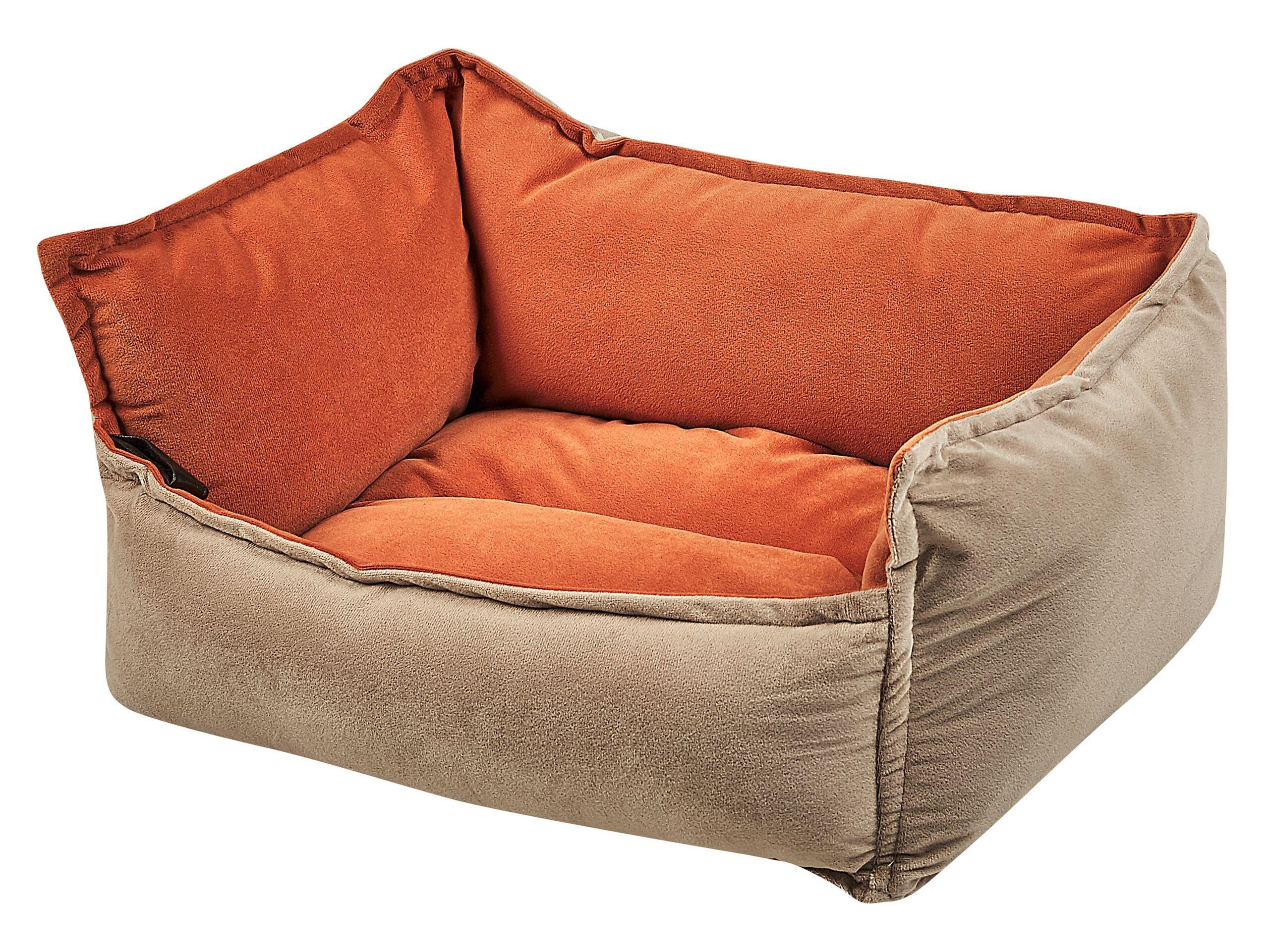 Image of Tierbett Aus Samtstoff Klassisch Izmir Unisex Orange 50 CM