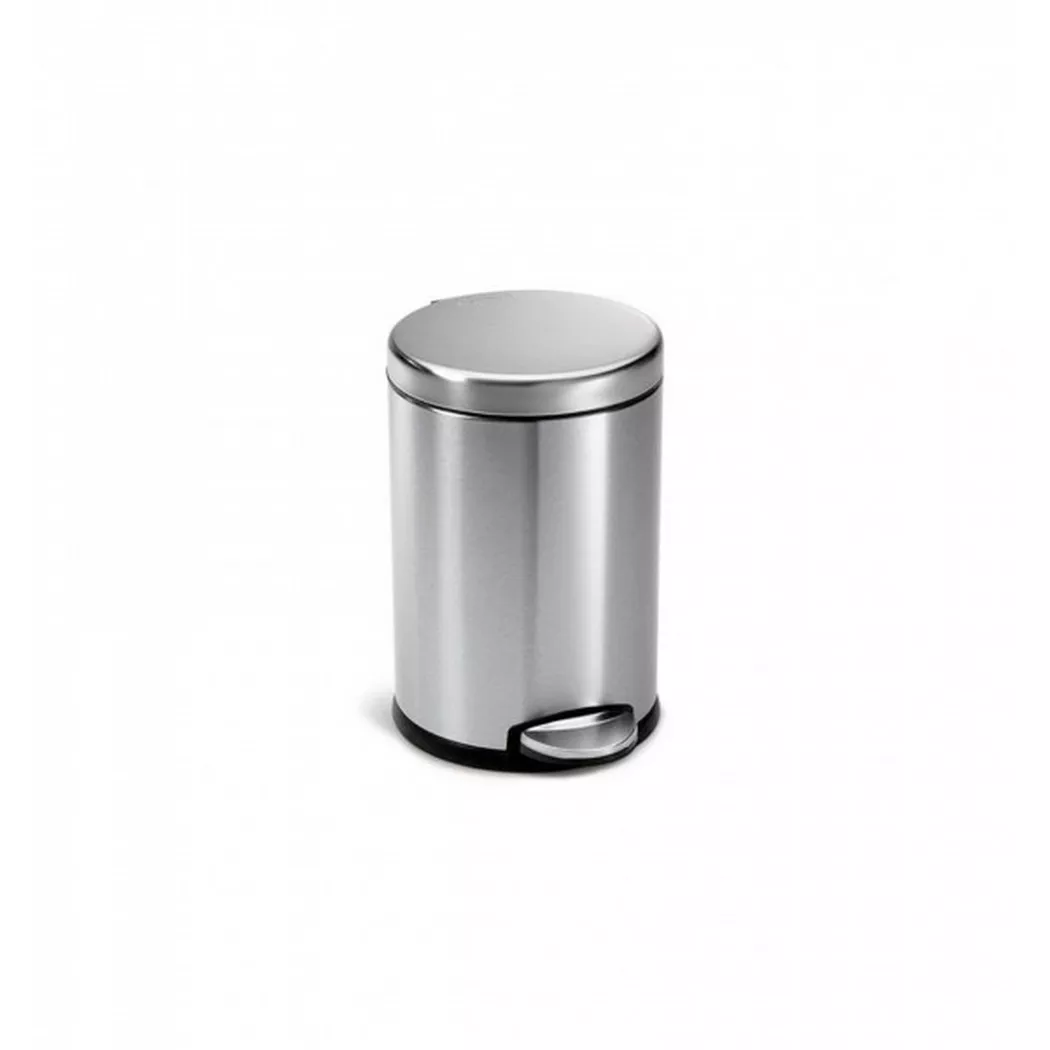 Simplehuman 4,5L runder Pedaleimer, gebürsteter Stahl