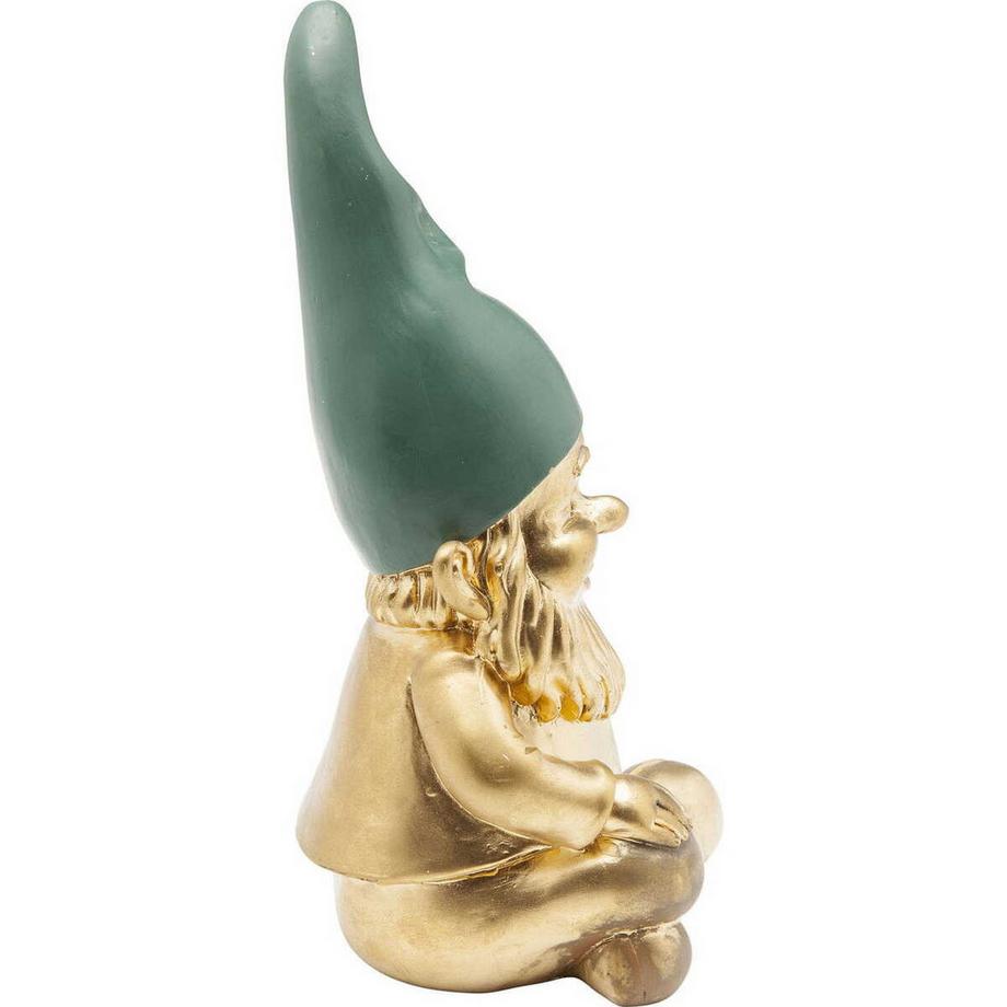 KARE Design Deko Figur Zwerg Sitting Gold Grün 19cm  