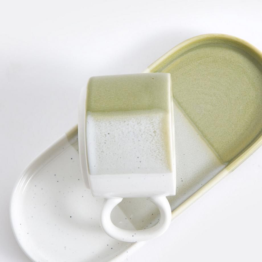 La Redoute Intérieurs Lot 2 tasses et sous-tasses grès émaillé  