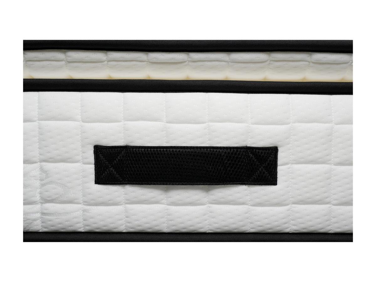 Vente-unique Set aus Bettgestell mit Bettkasten + Schaumstoffmatratze - Bambusbezug - 160 x 200 cm - Stärke 23 cm - Weiß - ADANA von NATUREA  