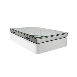 Vente-unique Ensemble 160 x 200 cm sommier coffre blanc + matelas mousse et coutil bambou ép.23cm - ADANA de NATUREA  