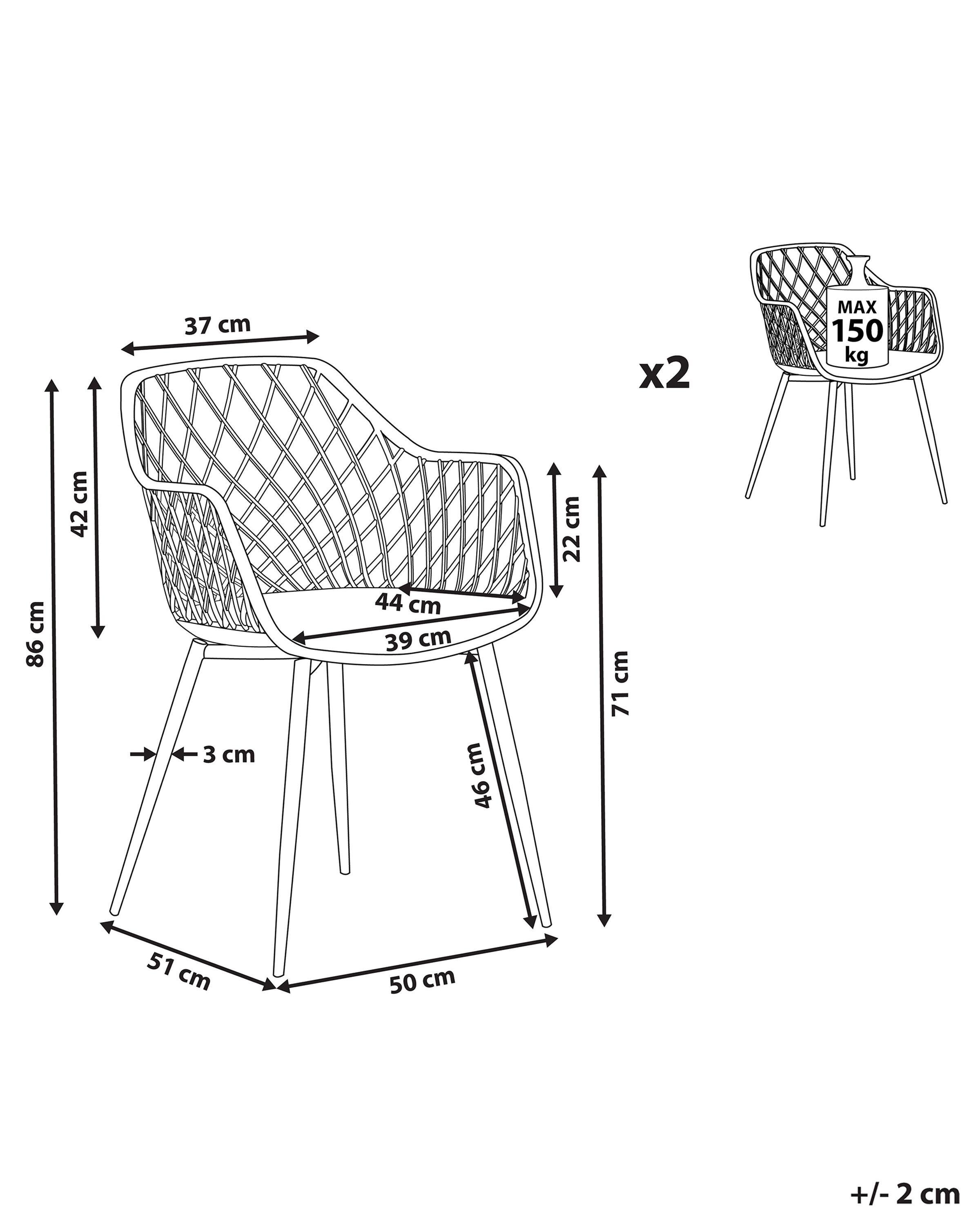 Beliani Lot de 2 chaises en Matière synthétique Moderne NASHUA  