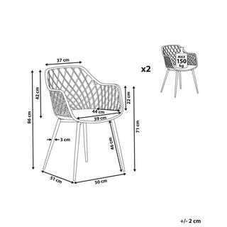 Beliani Esszimmerstuhl 2er Set aus Kunststoff Modern NASHUA  