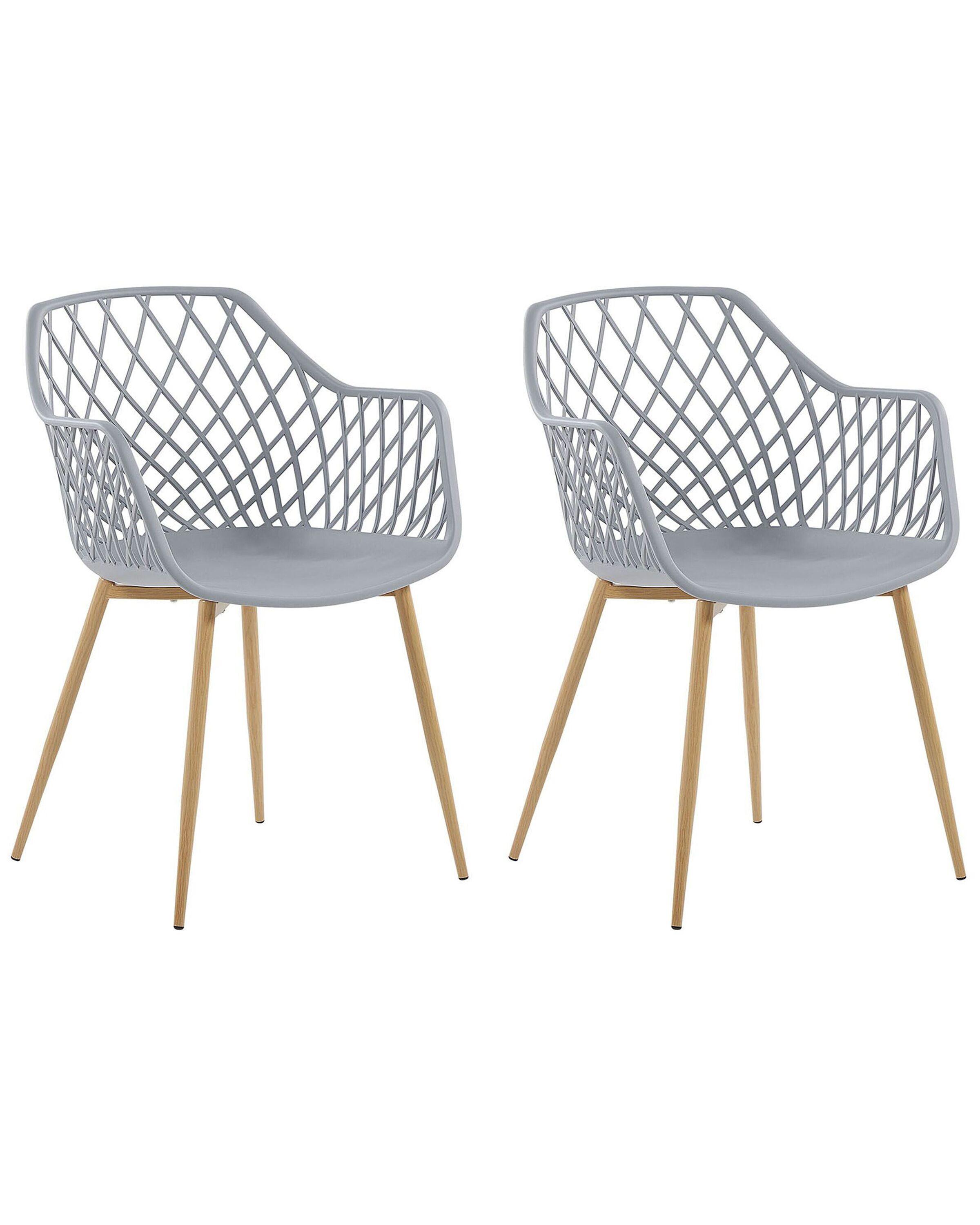 Beliani Lot de 2 chaises en Matière synthétique Moderne NASHUA  