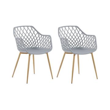 Lot de 2 chaises de salle à manger en Matière synthétique Moderne NASHUA