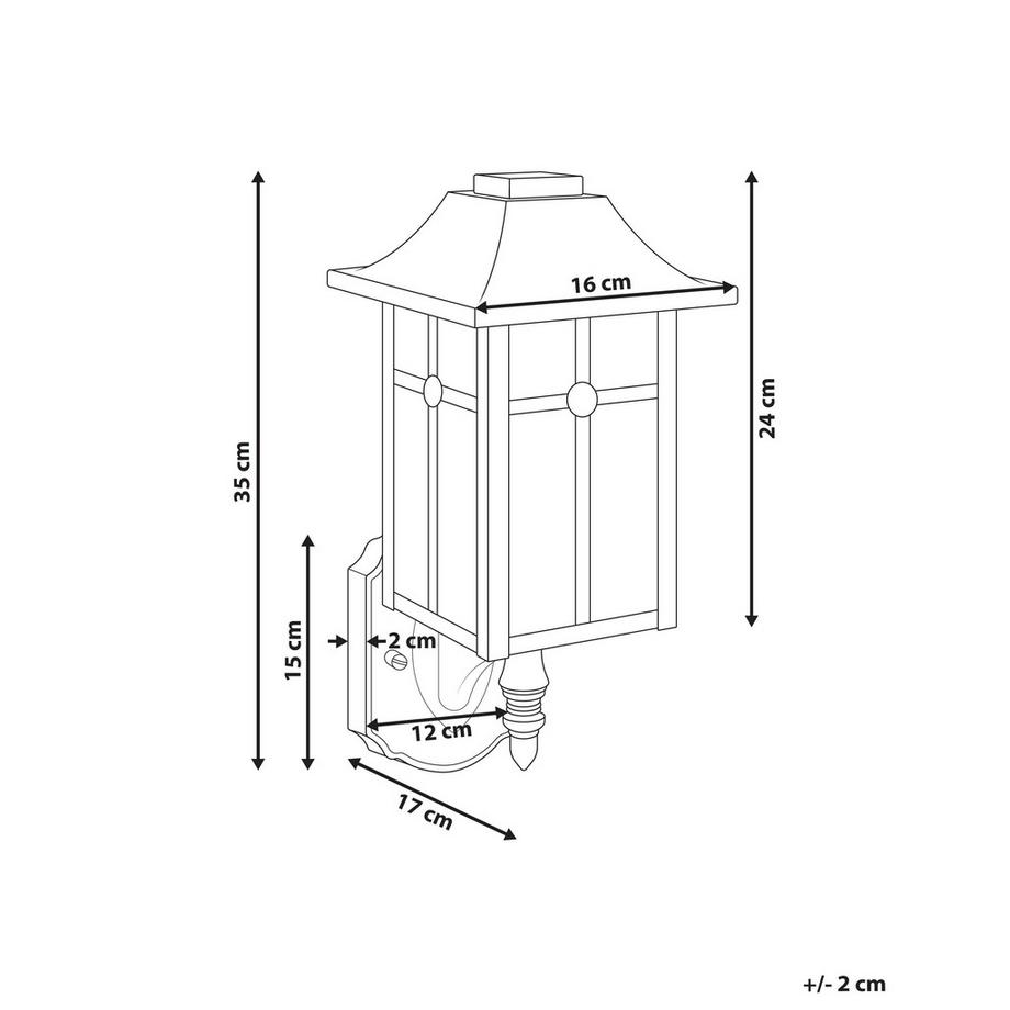 Beliani Lampe murale pour l'extérieur en Métal Industriel ALATA  