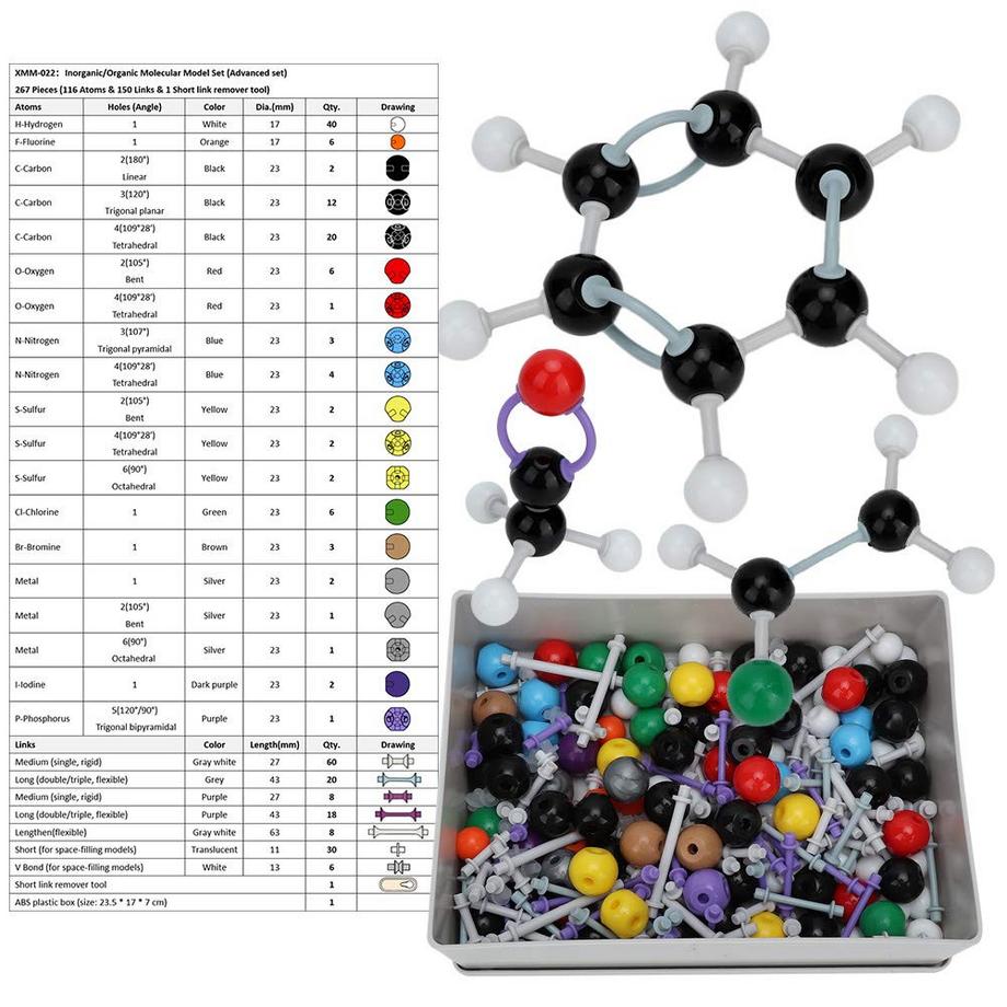 Activity-board  Stücke Organische Chemie Molekulare Modell Set Wissenschaftliche Anorganische Strukturen Atom 