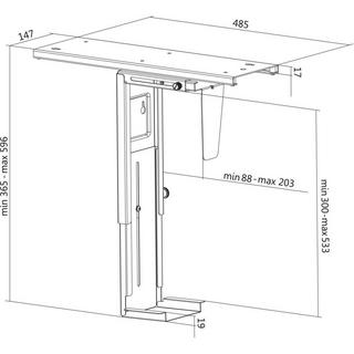 LogiLink  Verstellbare PC-Halterung zur Untertischmontage, drehbar, ausziehbar 