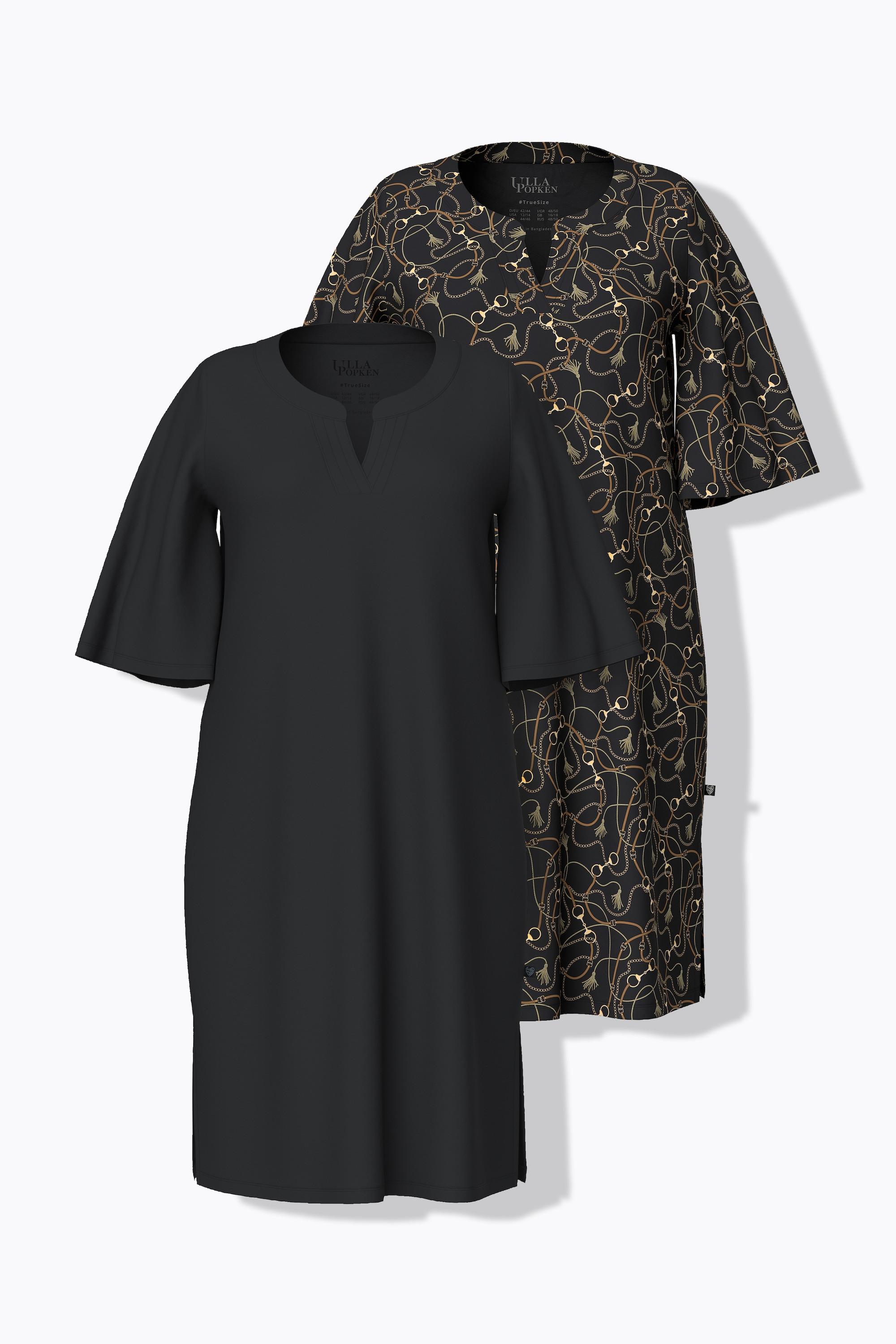 Ulla Popken Bigshirts Confezione Doppia Scollatura a Tunica Mezze Maniche Svasate  