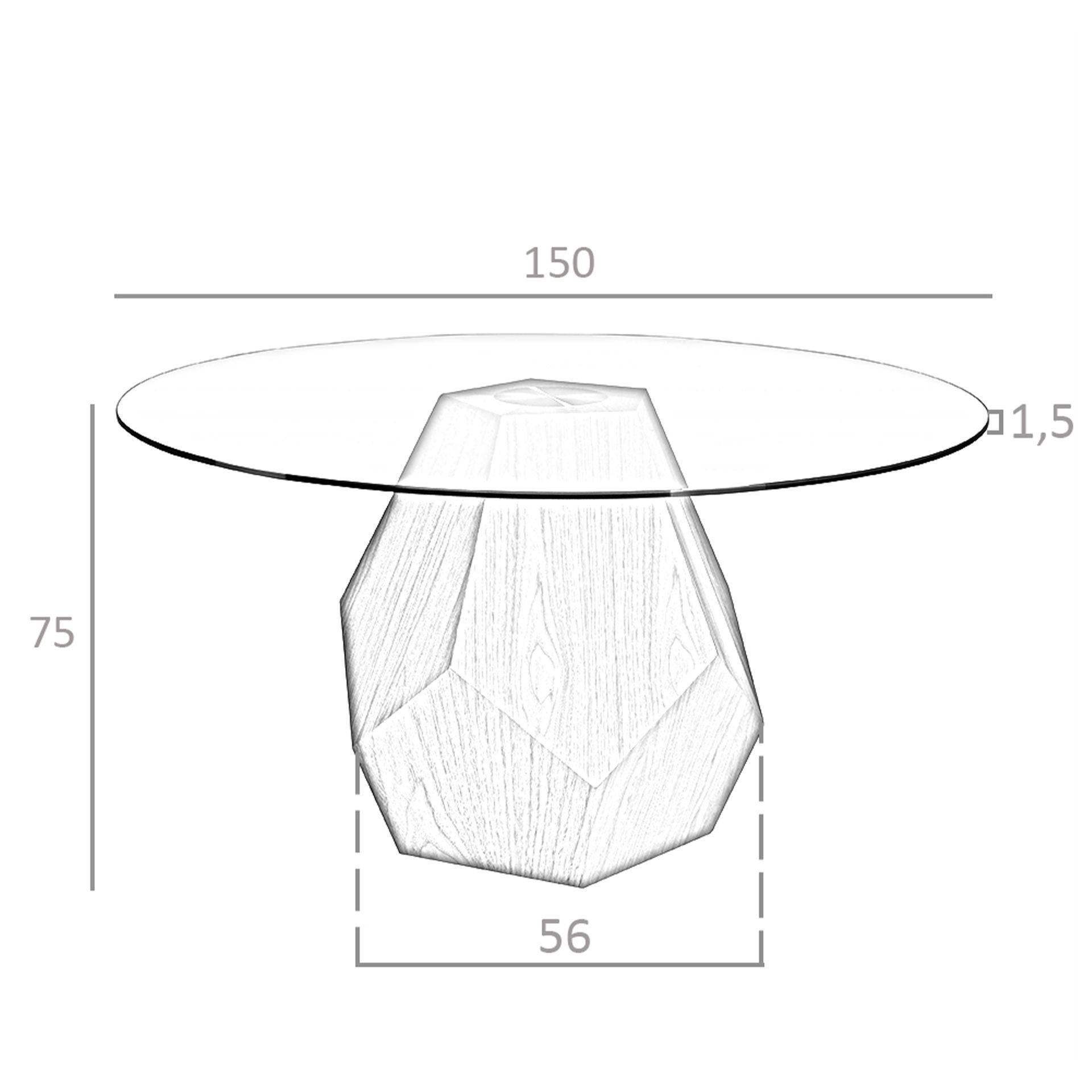 ANGEL CERDA Esstisch runde gehärtetes Glas aus Walnuss  
