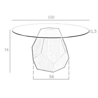 ANGEL CERDA Esstisch runde gehärtetes Glas aus Walnuss  