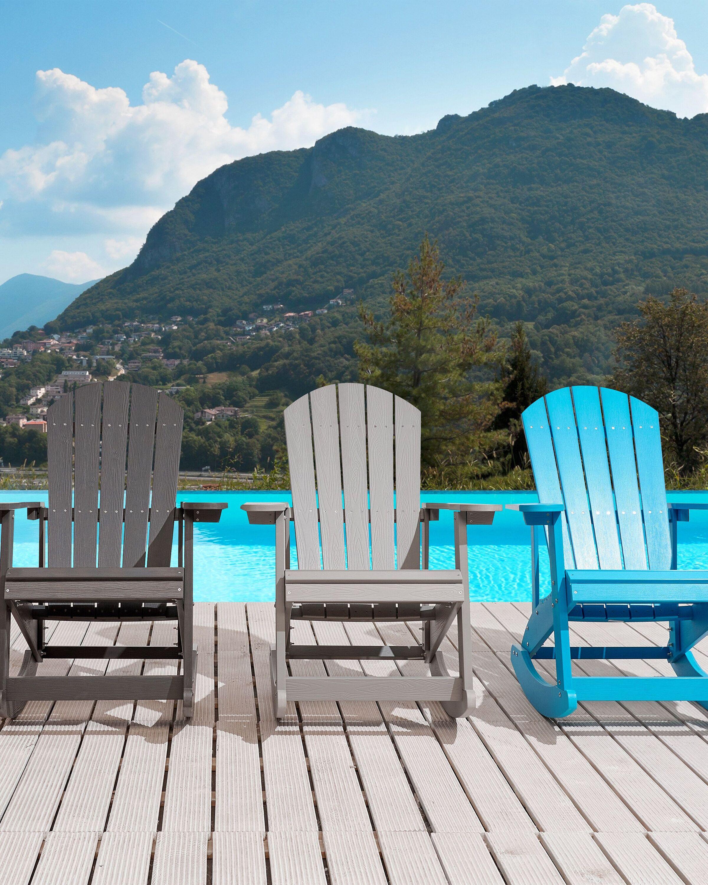 Beliani Fauteuil à bascule en Bois synthétique Traditionnel ADIRONDACK  