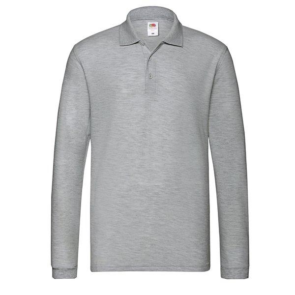 Image of Premium Poloshirt Langärmlig Herren Grau M