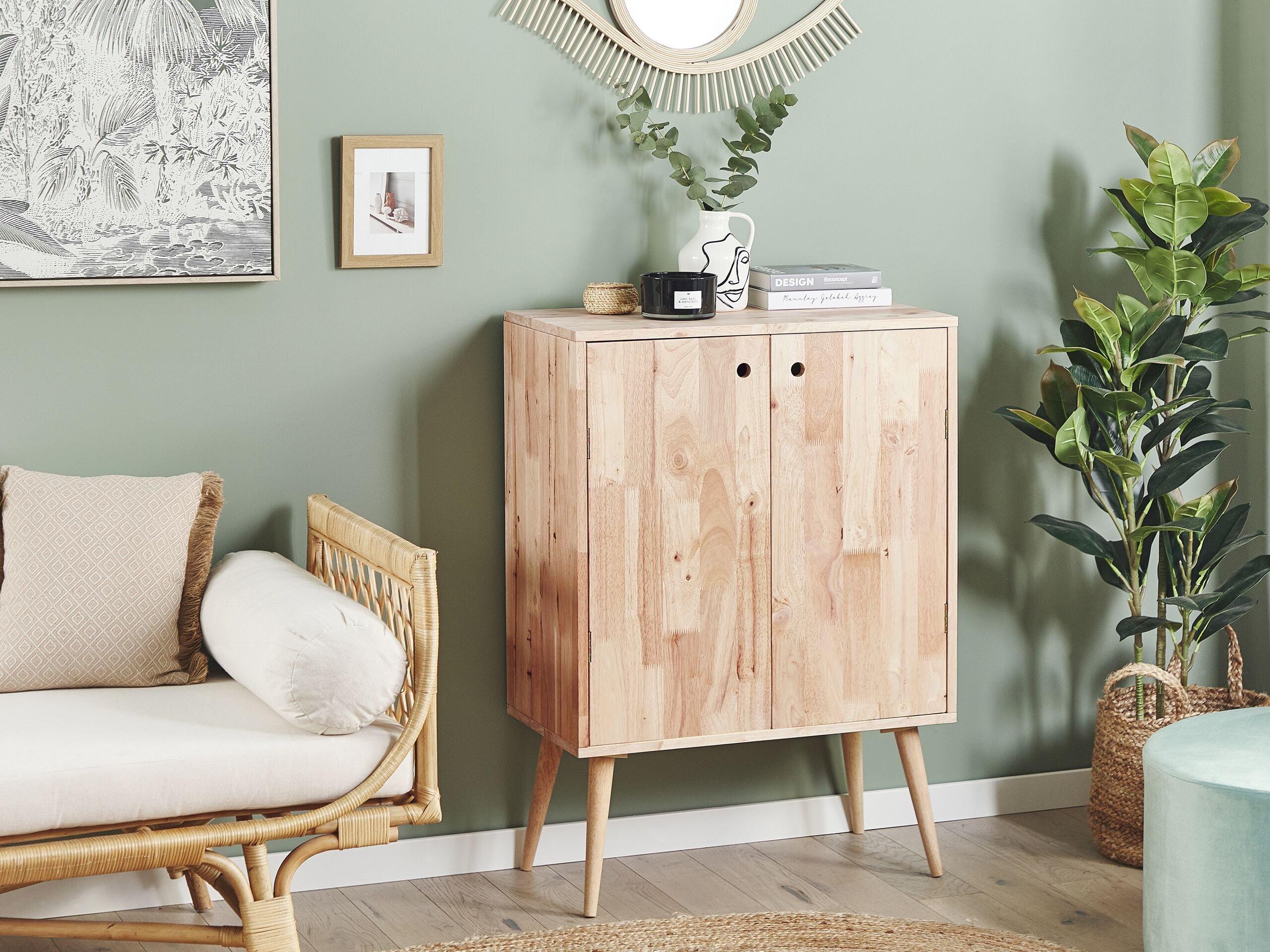 Beliani Sideboard aus Gummibaumholz Retro CHANDLER  