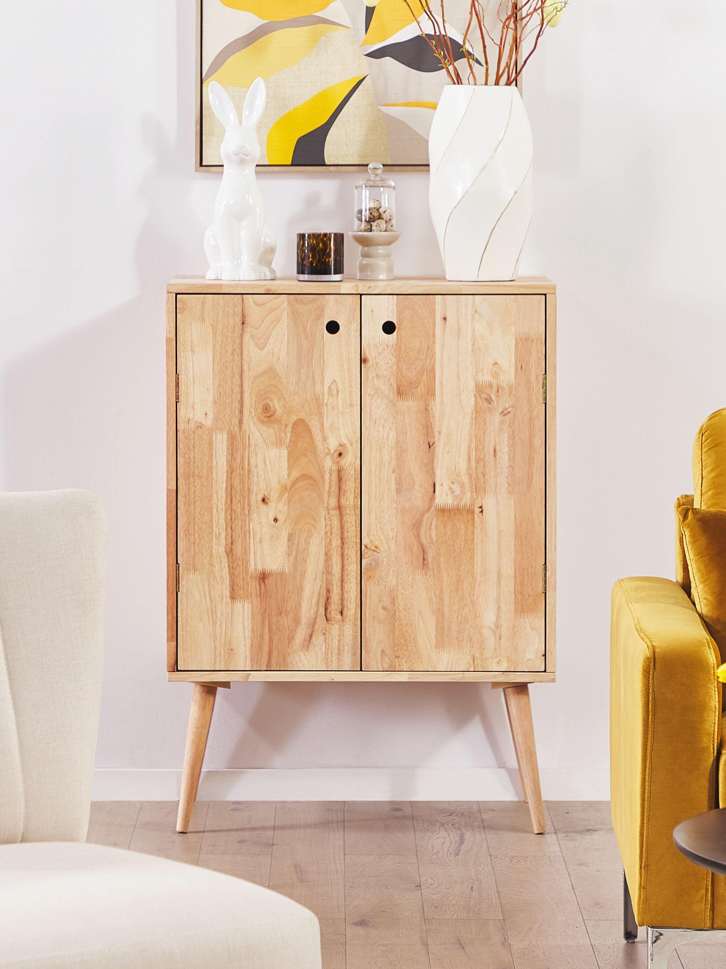 Beliani Sideboard aus Gummibaumholz Retro CHANDLER  