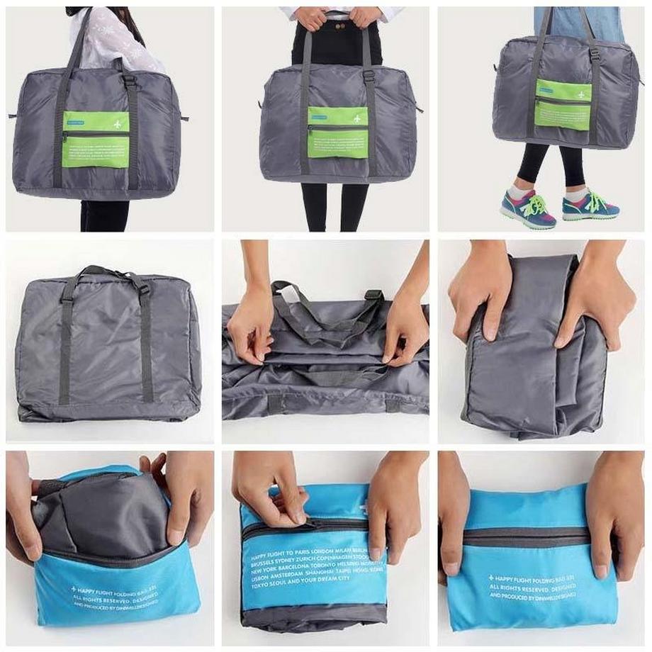 eStore Faltbare Reisetasche mit Aufbewahrungstasche Blau  