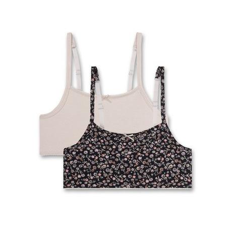 Sanetta  Sanetta Mädchen-Bustier (Doppelpack) Dunkelgrau und Rosa 