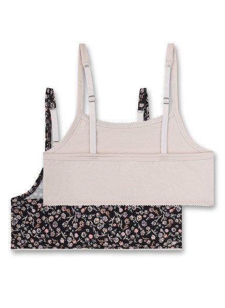 Sanetta  Sanetta Mädchen-Bustier (Doppelpack) Dunkelgrau und Rosa 