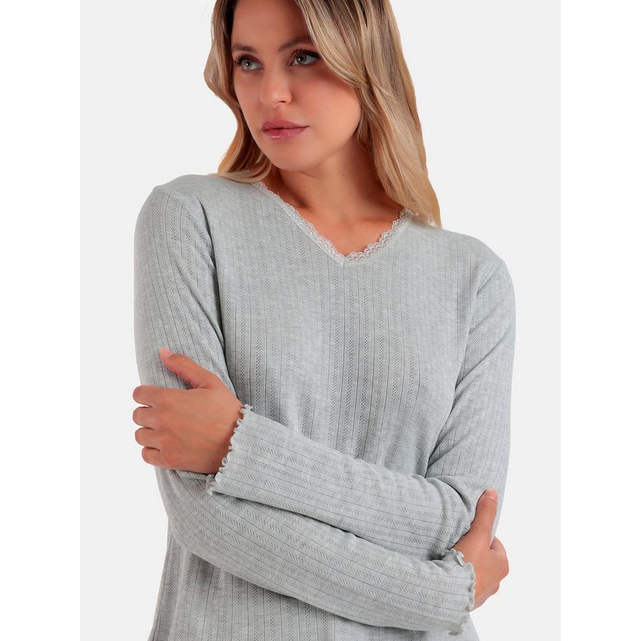 Admas Soft Canale Pyjama Hose Top Langarm  