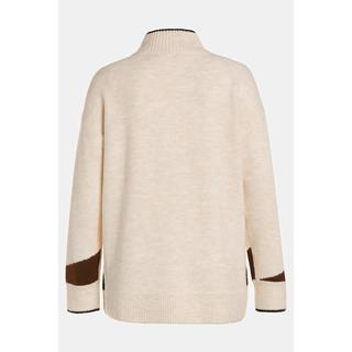 Ulla Popken  Pullover con color blocking, collo dolcevita e maniche lunghe 